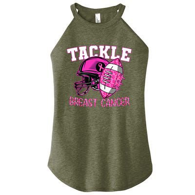 Tackle Breast Cancer Awareness American Footballribbon Women's Perfect Tri Rocker Tank