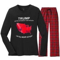 Trump Better Coverage Than Verizon Can You Hear Us Now Women's Long Sleeve Flannel Pajama Set 