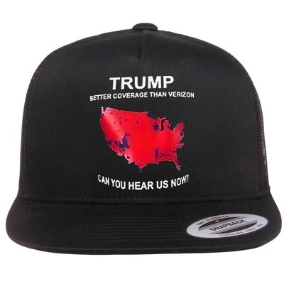 Trump Better Coverage Than Verizon Can You Hear Us Now Flat Bill Trucker Hat