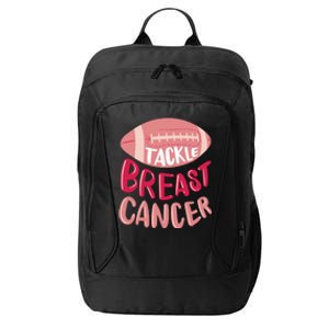 Tackle Breast Cancer Awareness Football Pink Ribbon City Backpack