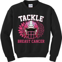 Tackle Breast Cancer Awareness Pink Ribbon Football Boy Kids Kids Sweatshirt