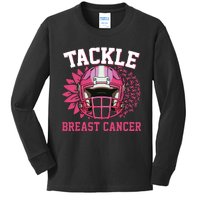 Tackle Breast Cancer Awareness Pink Ribbon Football Boy Kids Kids Long Sleeve Shirt