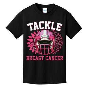 Tackle Breast Cancer Awareness Pink Ribbon Football Boy Kids Kids T-Shirt