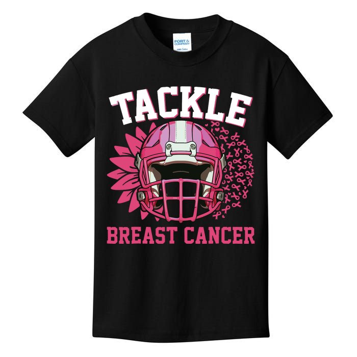 Tackle Breast Cancer Awareness Pink Ribbon Football Boy Kids Kids T-Shirt