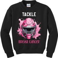 Tackle Breast Cancer Awareness Pink Ribbon Football Boy Kids Kids Sweatshirt