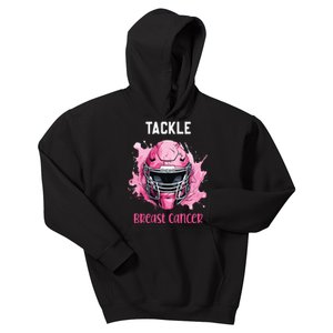 Tackle Breast Cancer Awareness Pink Ribbon Football Boy Kids Kids Hoodie