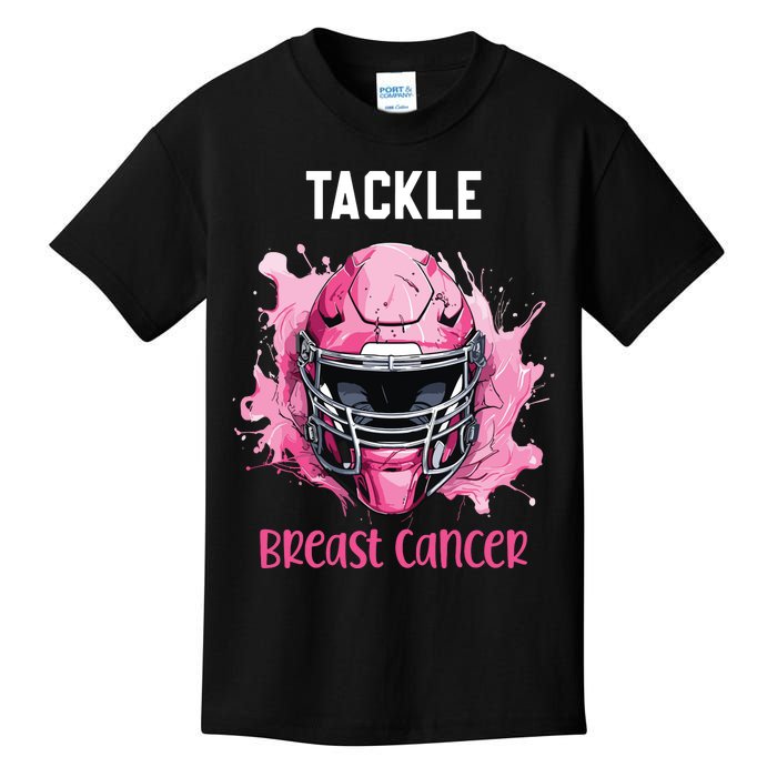 Tackle Breast Cancer Awareness Pink Ribbon Football Boy Kids Kids T-Shirt