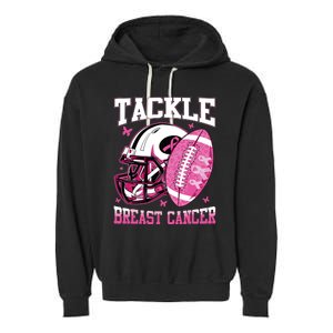 Tackle Breast Cancer Awareness Pink Ribbon Football Boy Kids Garment-Dyed Fleece Hoodie