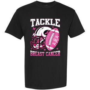 Tackle Breast Cancer Awareness Pink Ribbon Football Boy Kids Garment-Dyed Heavyweight T-Shirt