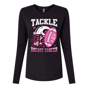 Tackle Breast Cancer Awareness Pink Ribbon Football Boy Kids Womens Cotton Relaxed Long Sleeve T-Shirt