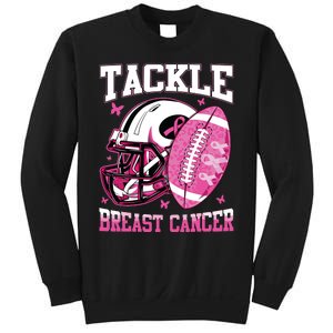 Tackle Breast Cancer Awareness Pink Ribbon Football Boy Kids Sweatshirt