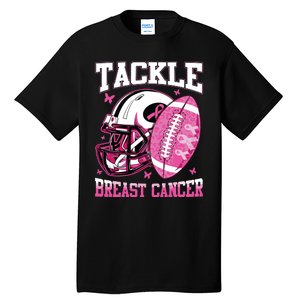 Tackle Breast Cancer Awareness Pink Ribbon Football Boy Kids Tall T-Shirt