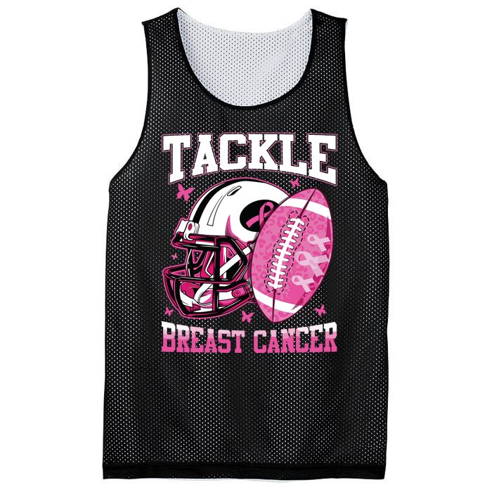 Tackle Breast Cancer Awareness Pink Ribbon Football Boy Kids Mesh Reversible Basketball Jersey Tank