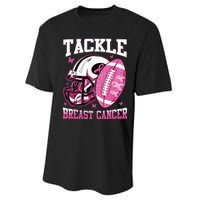 Tackle Breast Cancer Awareness Pink Ribbon Football Boy Kids Performance Sprint T-Shirt