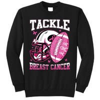 Tackle Breast Cancer Awareness Pink Ribbon Football Boy Kids Tall Sweatshirt