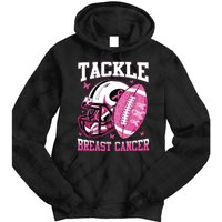 Tackle Breast Cancer Awareness Pink Ribbon Football Boy Kids Tie Dye Hoodie