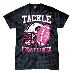 Tackle Breast Cancer Awareness Pink Ribbon Football Boy Kids Tie-Dye T-Shirt