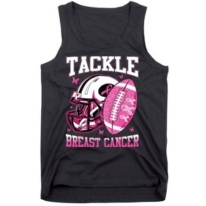 Tackle Breast Cancer Awareness Pink Ribbon Football Boy Kids Tank Top