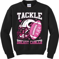 Tackle Breast Cancer Awareness Pink Ribbon Football Boy Kids Kids Sweatshirt