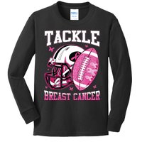 Tackle Breast Cancer Awareness Pink Ribbon Football Boy Kids Kids Long Sleeve Shirt