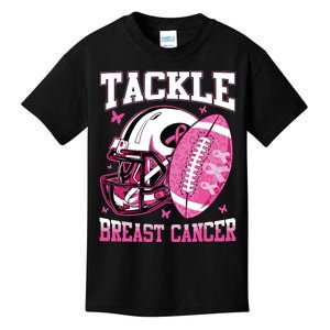 Tackle Breast Cancer Awareness Pink Ribbon Football Boy Kids Kids T-Shirt