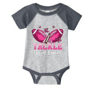 Tackle Breast Cancer Warrior Football Pink Ribbon Boy Teens Infant Baby Jersey Bodysuit