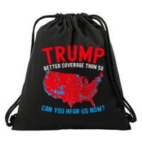 Trump Better Coverage Than 5g Can You Hear Us Now Usa Map Drawstring Bag