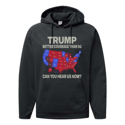 Trump Better Coverage Than 5g Can You Hear Us Now Politics Performance Fleece Hoodie