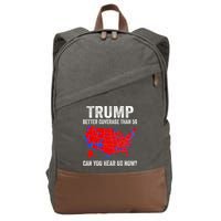 Trump Better Coverage Than 5g Can You Hear Us Now Politics Cotton Canvas Backpack