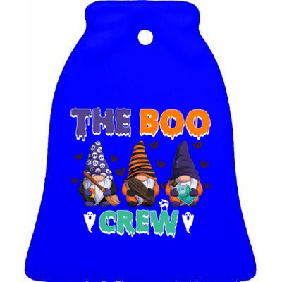 The Boo Crew Gnomes Gnome Halloween Pumpkin Gift Ceramic Bell Ornament