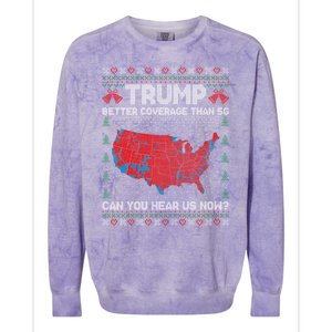 Trump Better Coverage Than 5g Ugly Christmas Funny Gift Colorblast Crewneck Sweatshirt