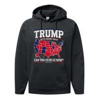 Trump Better Coverage Than 5g Can You Hear Us Now Funny Performance Fleece Hoodie