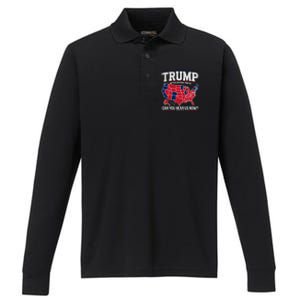 Trump Better Coverage Than 5g Can You Hear Us Now Funny Performance Long Sleeve Polo