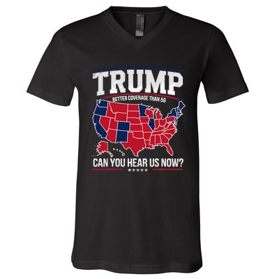 Trump Better Coverage Than 5g Can You Hear Us Now Funny V-Neck T-Shirt