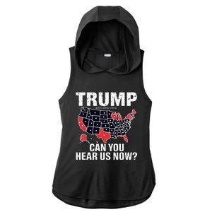 Trump Better Coverage Than 5g Can You Hear Us Now Usa Map Ladies PosiCharge Tri-Blend Wicking Draft Hoodie Tank