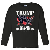 Trump Better Coverage Than 5g Can You Hear Us Now Usa Map Toddler Long Sleeve Shirt