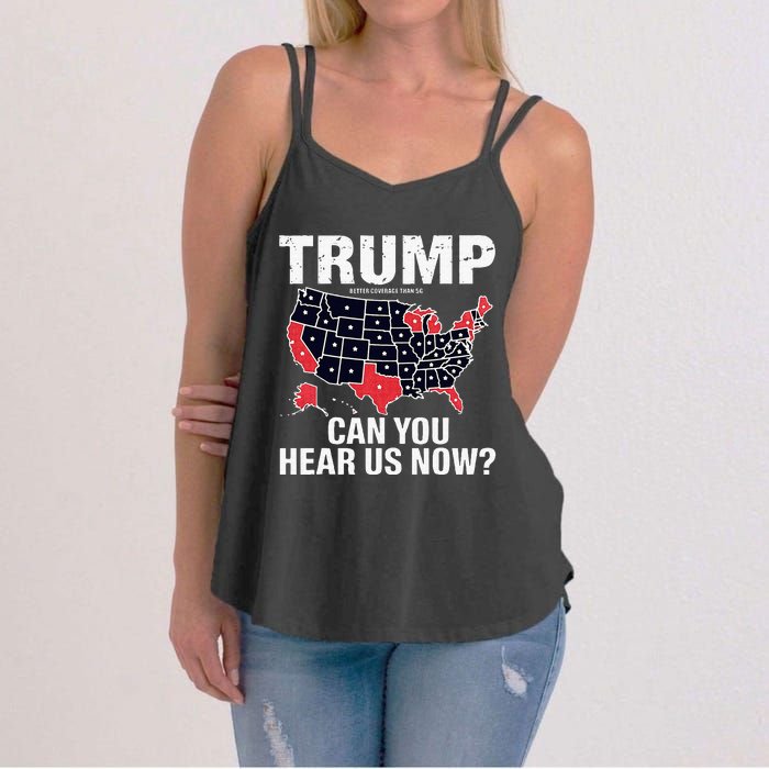 Trump Better Coverage Than 5g Can You Hear Us Now Usa Map Women's Strappy Tank