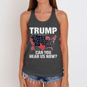 Trump Better Coverage Than 5g Can You Hear Us Now Usa Map Women's Knotted Racerback Tank