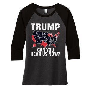 Trump Better Coverage Than 5g Can You Hear Us Now Usa Map Women's Tri-Blend 3/4-Sleeve Raglan Shirt