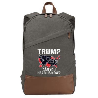 Trump Better Coverage Than 5g Can You Hear Us Now Usa Map Cotton Canvas Backpack