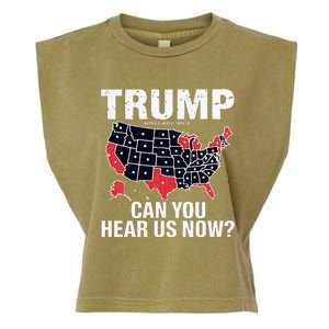 Trump Better Coverage Than 5g Can You Hear Us Now Usa Map Garment-Dyed Women's Muscle Tee