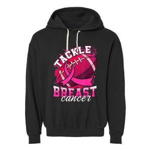 Tackle Breast Cancer Awareness Pink Ribbon Football Boy Kid Garment-Dyed Fleece Hoodie