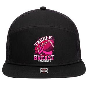 Tackle Breast Cancer Awareness Pink Ribbon Football Boy Kid 7 Panel Mesh Trucker Snapback Hat