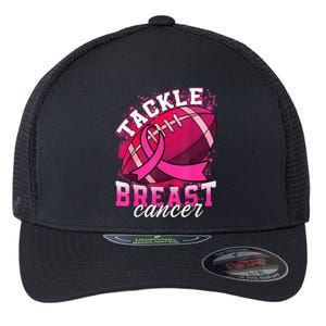 Tackle Breast Cancer Awareness Pink Ribbon Football Boy Kid Flexfit Unipanel Trucker Cap