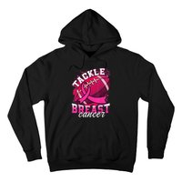 Tackle Breast Cancer Awareness Pink Ribbon Football Boy Kid Hoodie