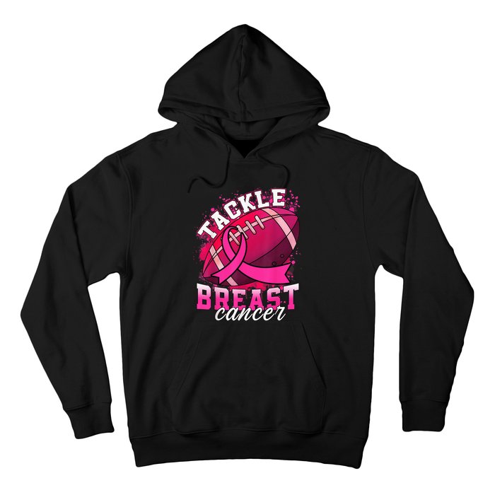 Tackle Breast Cancer Awareness Pink Ribbon Football Boy Kid Hoodie