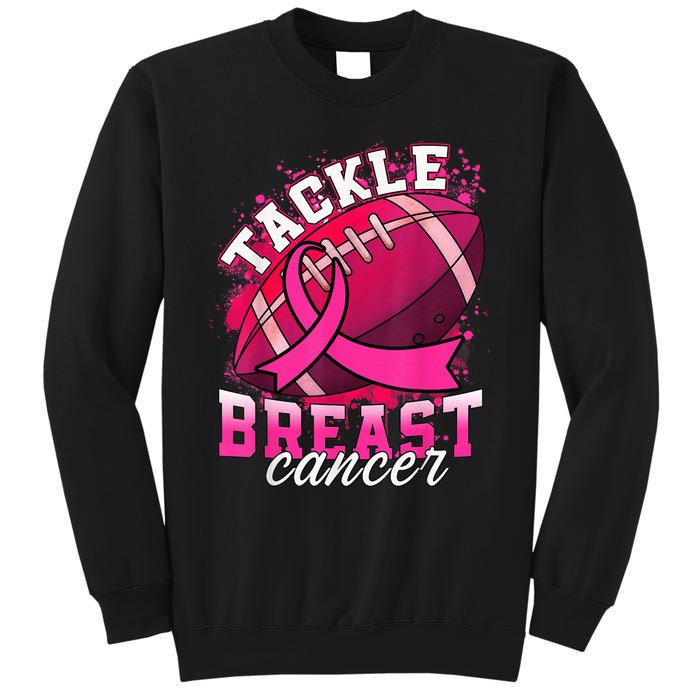 Tackle Breast Cancer Awareness Pink Ribbon Football Boy Kid Sweatshirt