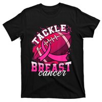 Tackle Breast Cancer Awareness Pink Ribbon Football Boy Kid T-Shirt