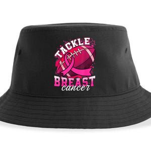 Tackle Breast Cancer Awareness Pink Ribbon Football Boy Kid Sustainable Bucket Hat