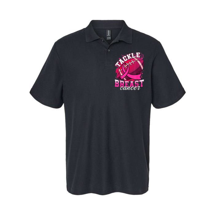 Tackle Breast Cancer Awareness Pink Ribbon Football Boy Kid Softstyle Adult Sport Polo